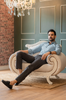 Dark Grey Regular Fit Mid Rise Cotton Chinos Pant