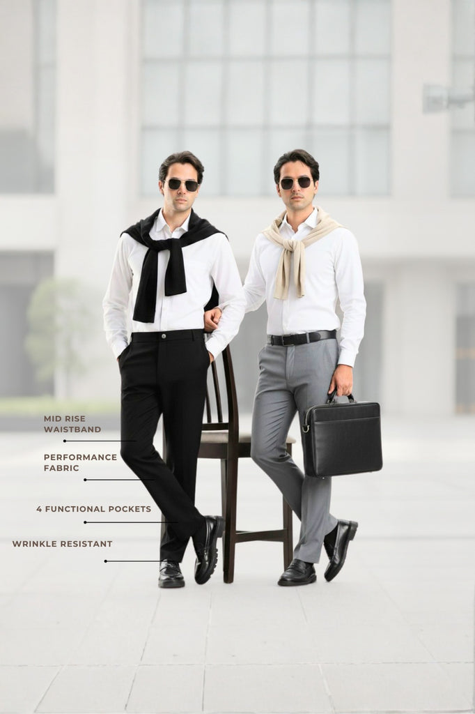 Black And Dark Grey Everyday Stretch Pant Combo