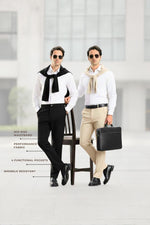 Black And Cream Everyday Stretch Pant Combo for Men