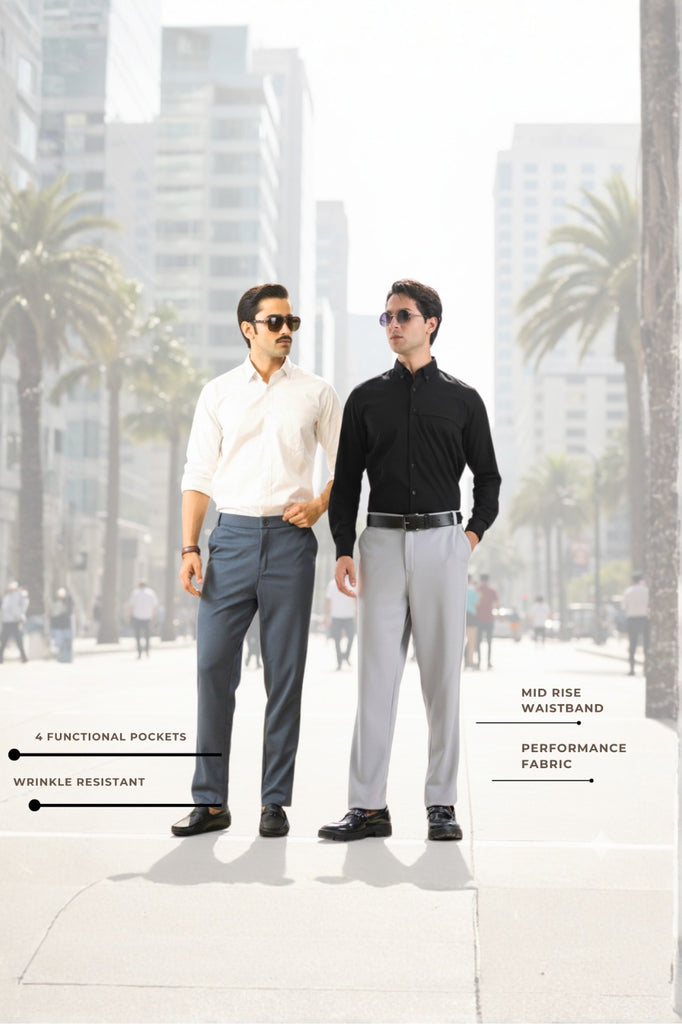 Light Grey And Dark Grey Everyday Stretch Pant Combo