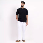 White Men's Loose Fit Cotton Pant