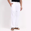 White Men's Loose Fit Cotton Pant