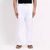 White Men's Loose Fit Cotton Pant