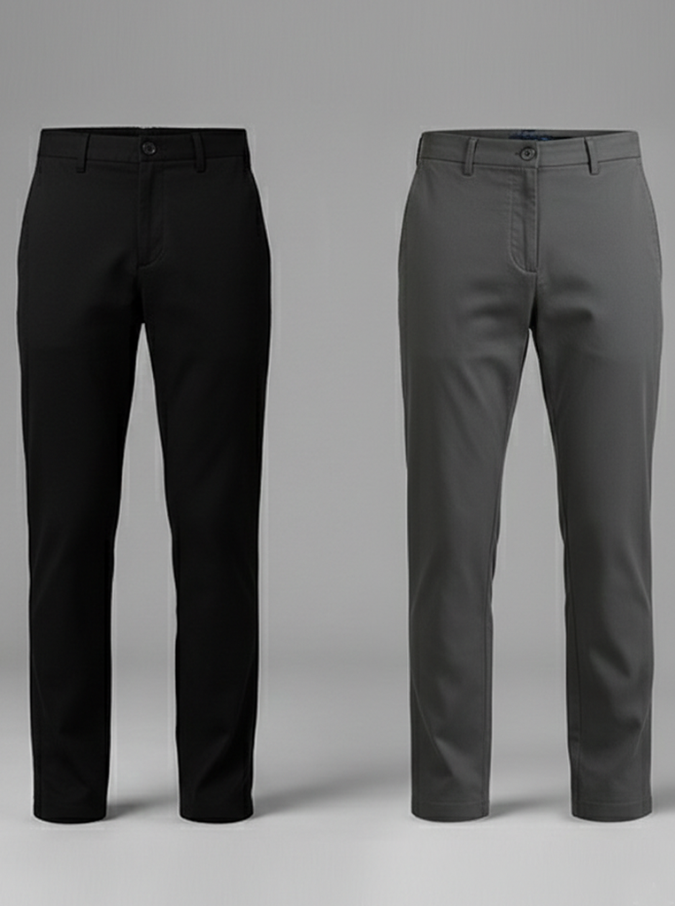 Dark Grey and Black Chinos Pants Combo