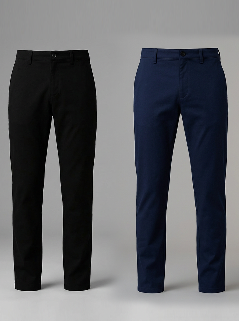 Black and Navy Blue Chinos Pants Combo