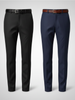 Black And Navy Blue Everyday Stretch Pant Combo