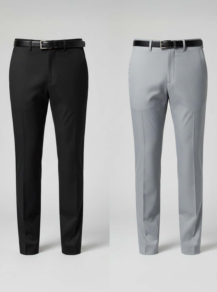 Black And Light Grey Everyday Stretch Pant Combo