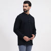 Black Airy Linen Short Kurtas for Men