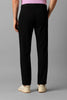 Black Regular Fit Mid Rise Cotton Chinos Pant