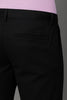 Black Regular Fit Mid Rise Cotton Chinos Pant