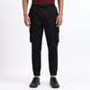 Men's Cotton Cargo Jogger Pants Black
