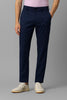 Navy Blue Regular Fit Mid Rise Cotton Chinos Pant
