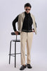 Cream Peanut Stretchable Trouser for Men