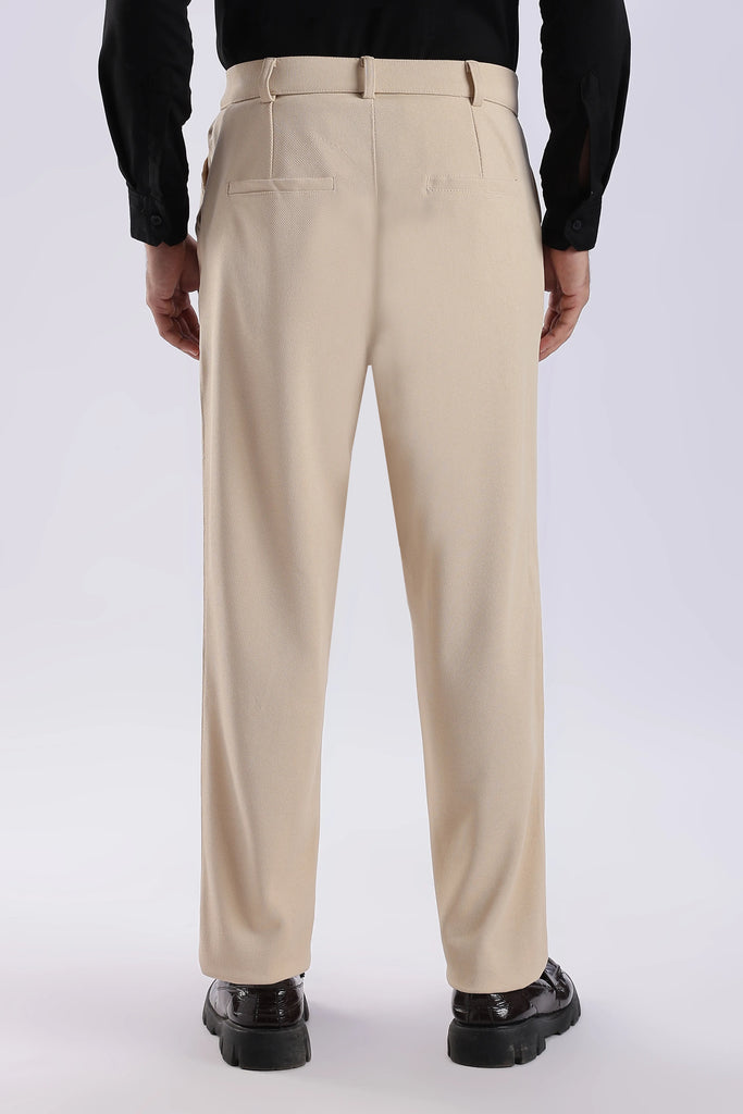 Cream Peanut Stretchable Trouser for Men