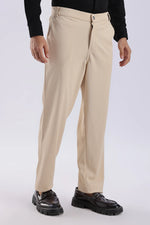 Cream Peanut Stretchable Trouser for Men