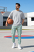 Men's Cotton Cargo Jogger Pants Mint Green