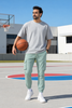 Men's Cotton Cargo Jogger Pants Mint Green