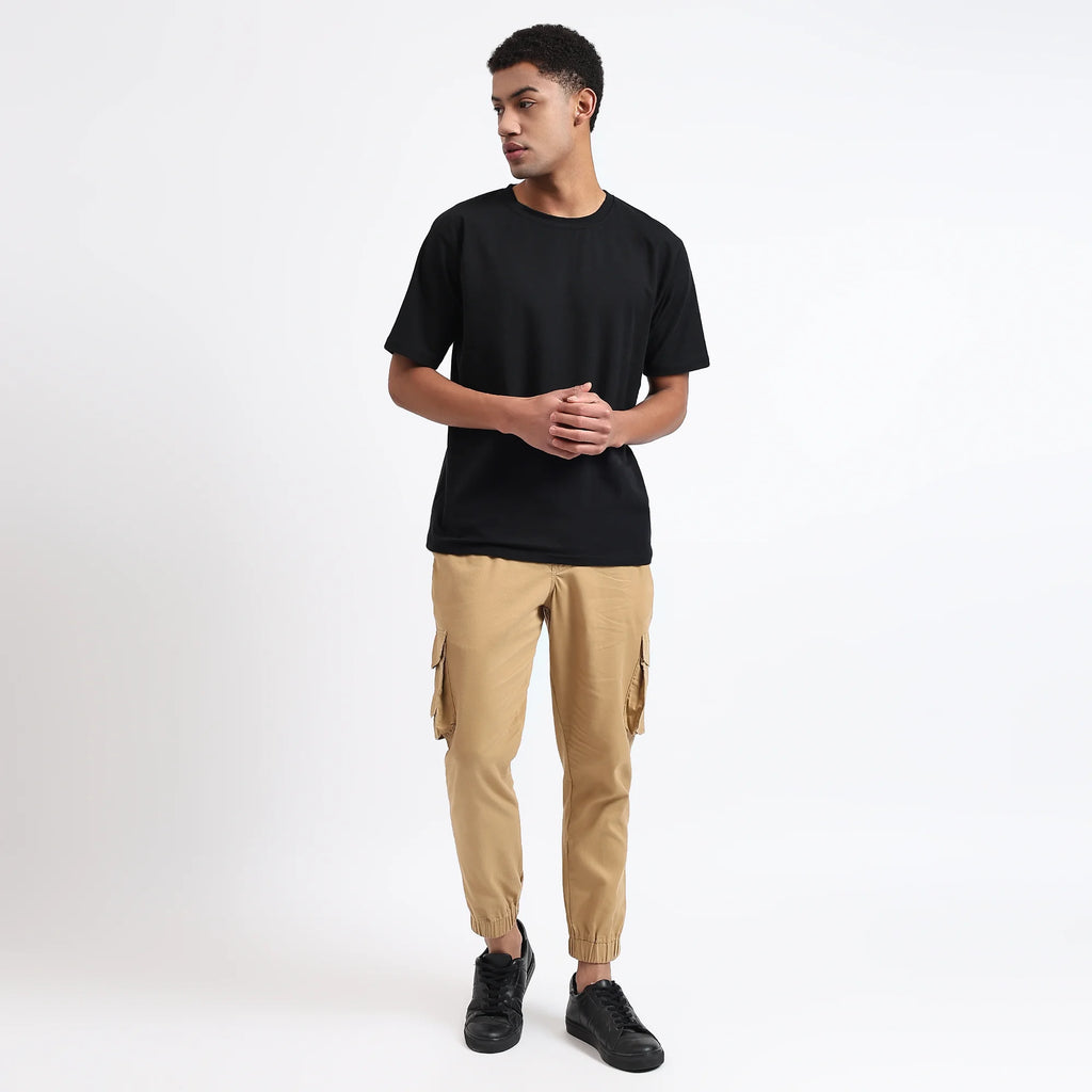 Men's Cotton Cargo Jogger Pants Khaki