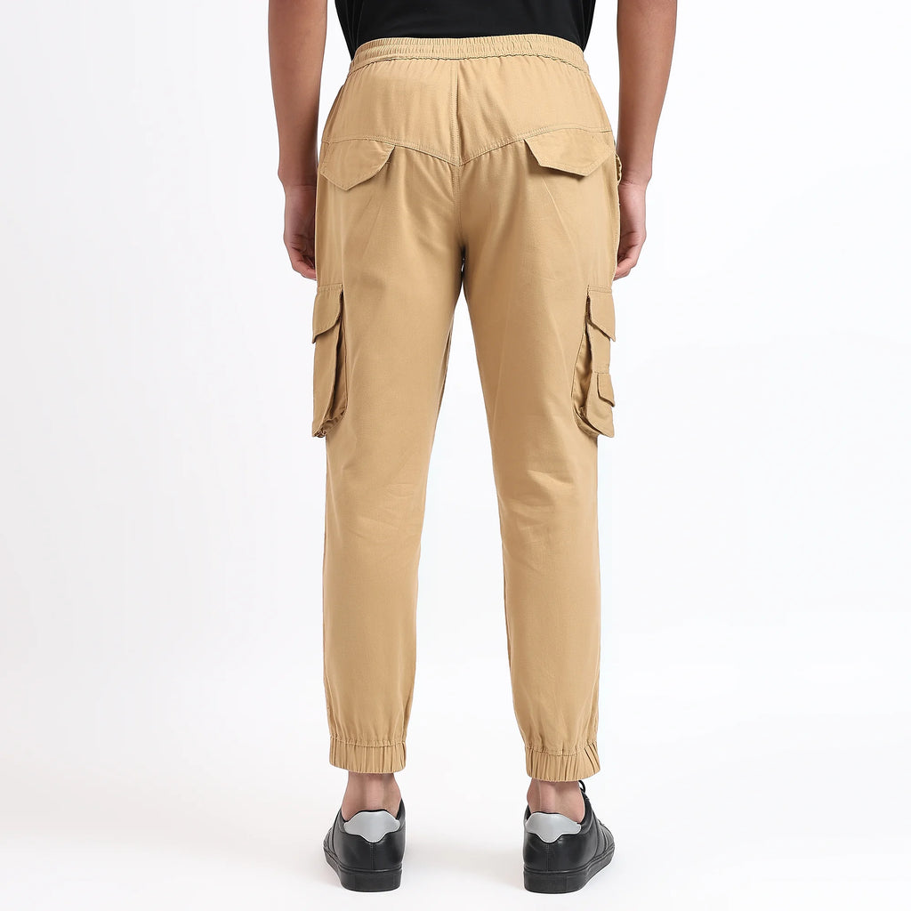 Men's Cotton Cargo Jogger Pants Khaki