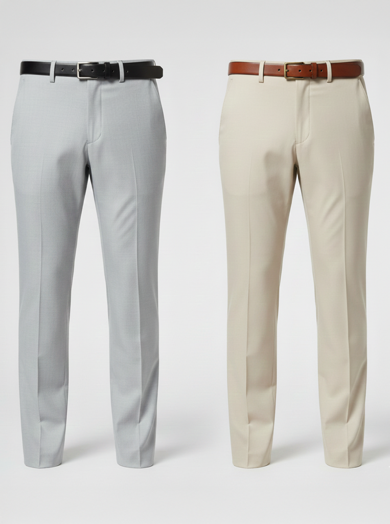 Light Grey And Cream Everyday Stretch Pant Combo