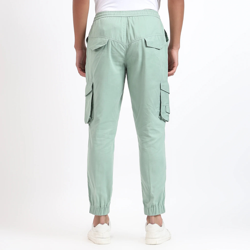 Men's Cotton Cargo Jogger Pants Mint Green