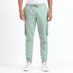 Men's Cotton Cargo Jogger Pants Mint Green