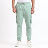 Men's Cotton Cargo Jogger Pants Mint Green