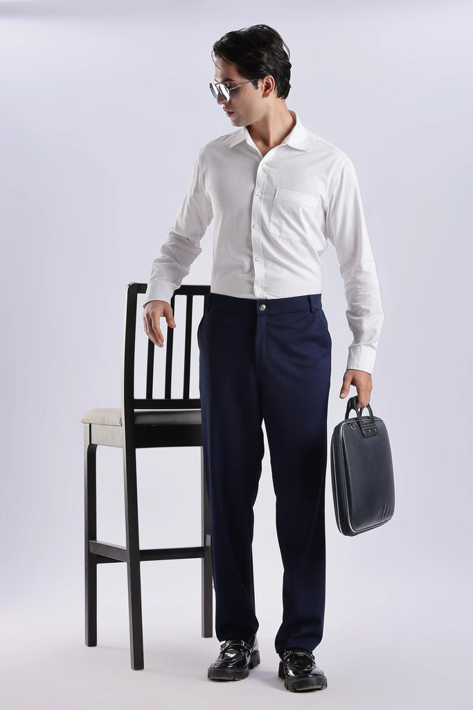 Navy Peanut Stretchable Trouser for Men