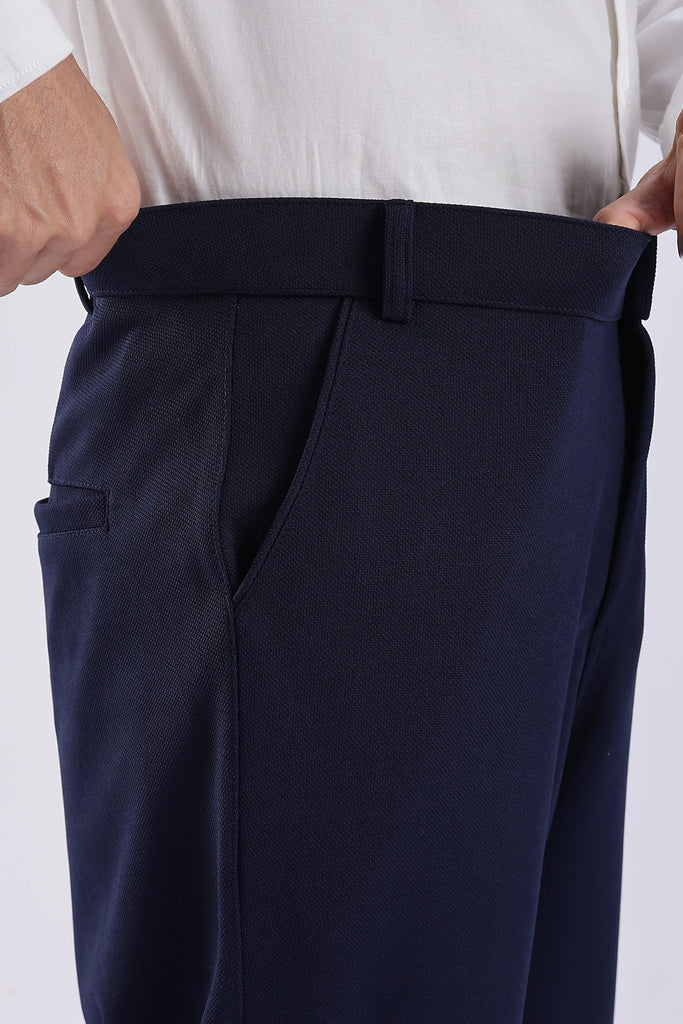 Navy Peanut Stretchable Trouser for Men