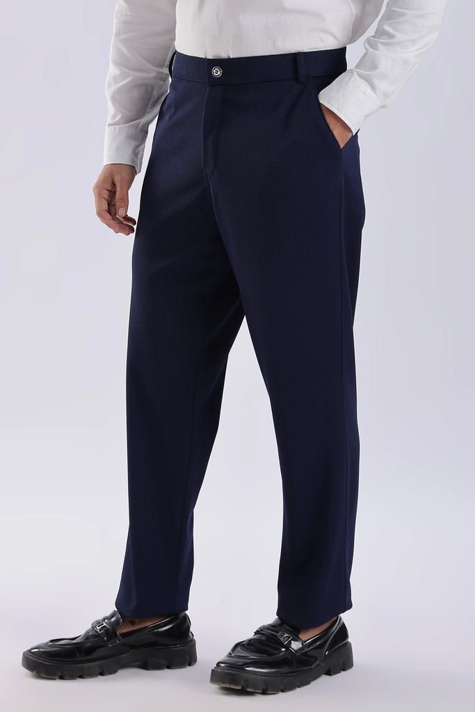 Navy Peanut Stretchable Trouser for Men
