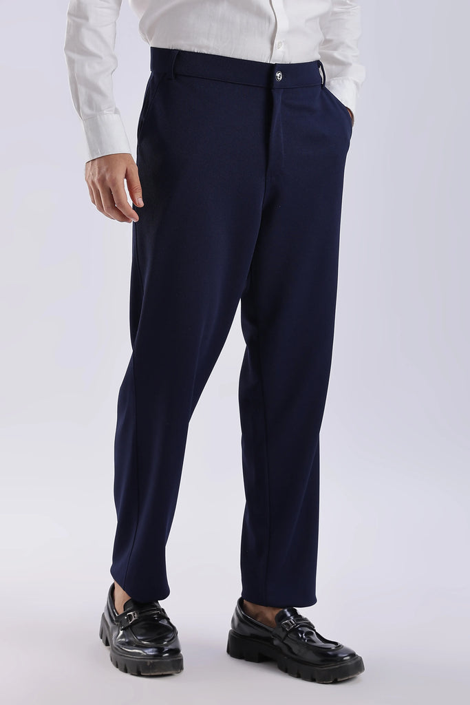 Navy Peanut Stretchable Trouser for Men