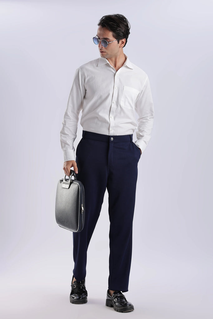 Navy Peanut Stretchable Trouser for Men