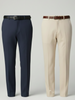 Navy Blue And Cream Everyday Stretch Pant Combo