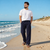 Navy Blue Men's Loose Fit Cotton Pant