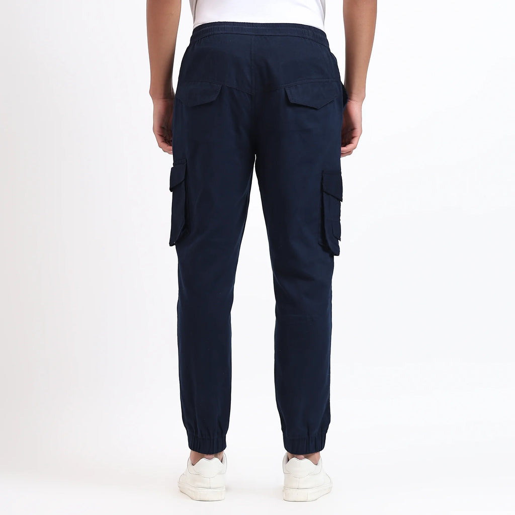 Men's Cotton Cargo Jogger Pants Navy Blue