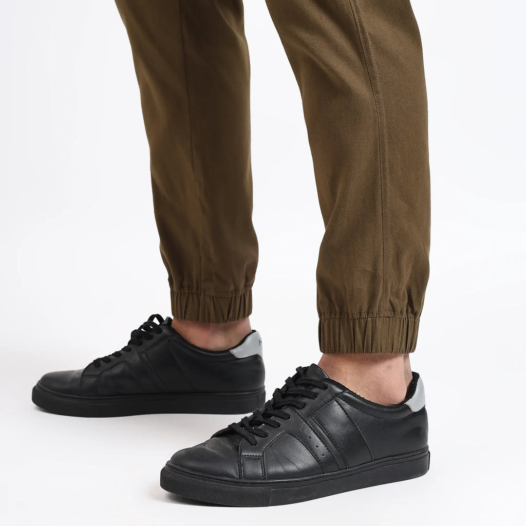 Men's Cotton Cargo Jogger Pants Olive Green