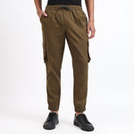 Men's Cotton Cargo Jogger Pants Olive Green