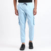 Men's Cotton Cargo Jogger Pants Sky Blue