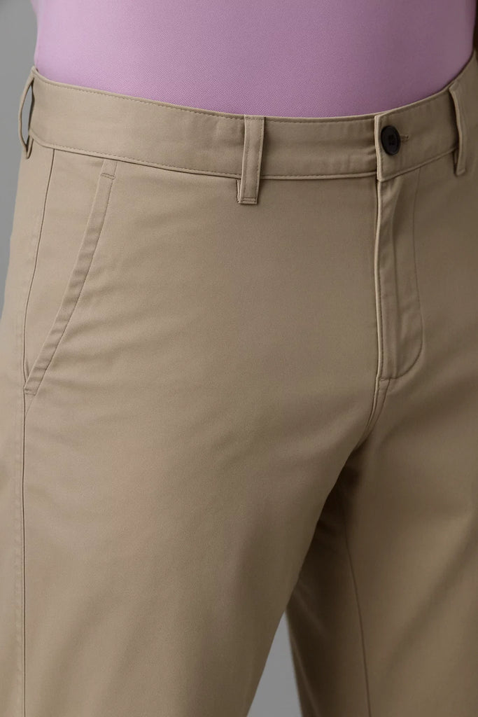Stone Regular Fit Mid Rise Cotton Chinos Pant