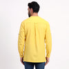 Yellow Airy Linen Short Kurtas for Men